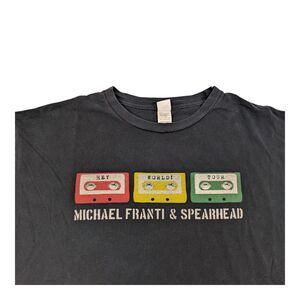 Michael Franti &‎ Spearhead Hey World! Tour T-Shirt Black Sz XL 2009 Concert Tee